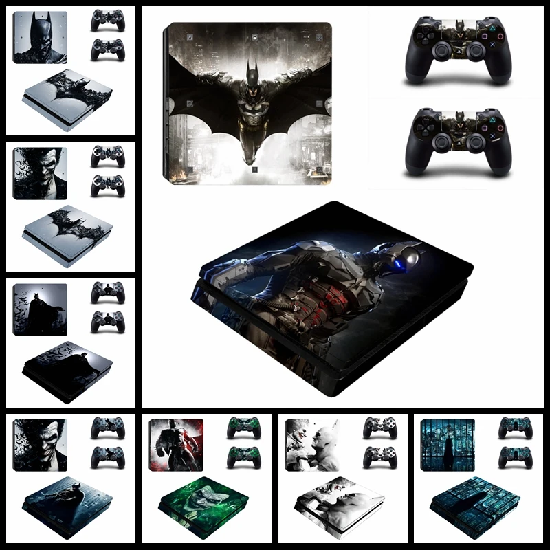Горячие Бэтмен стиль кожи стикер для Play station 4 Тонкая консоль и наклейки 2