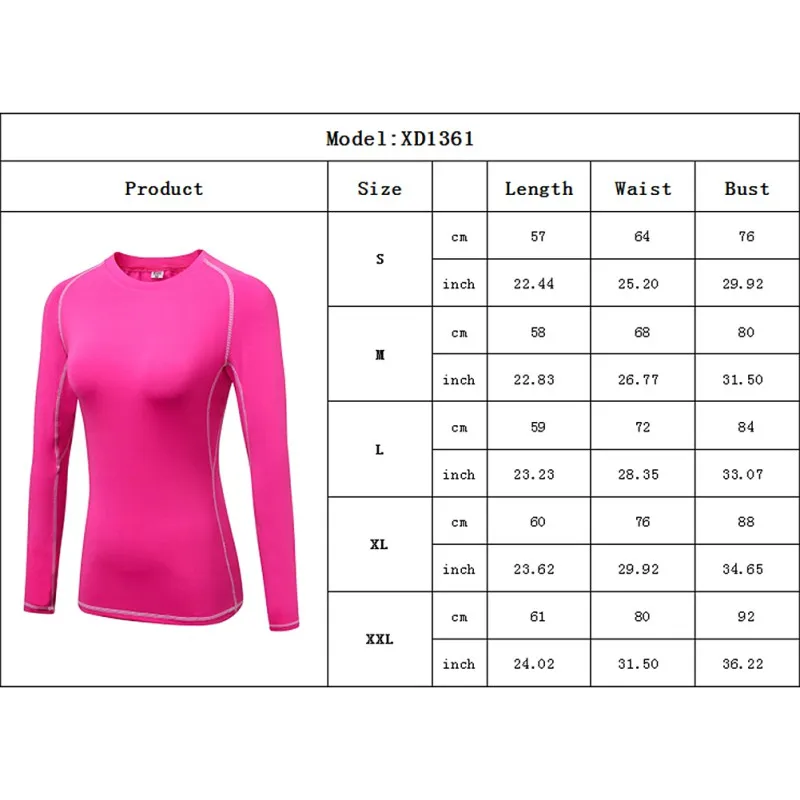 

Women Gym Compression Under Base Layer Tops Long Sleeve Quick Dry Sport T-Shirt