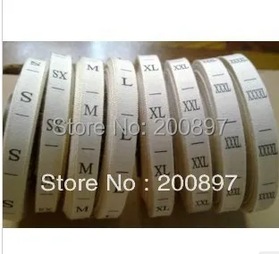 cotton size label off-white background black letters tag XS S M L XL XXL XXXL XXXXL 1000pcs lot sizing | Дом и сад
