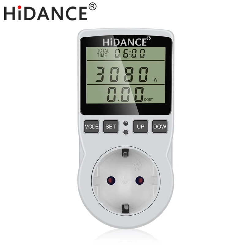 HiDANCE 230 В переменного тока измерители мощности цифровой ваттметр ЕС счетчик энергии ватт монитор стоимость электроэнергии схема измерительная розетка анализатор