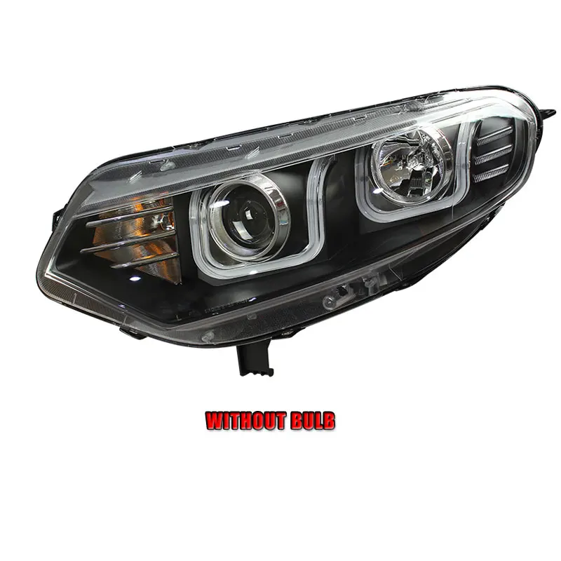Without bulb 2 шт светодиодный фары для Форд Ecosport 2013 автомобилей Светодиодный свет двойной ксеноновой линзы автомобильные аксессуары Габаритные огни противотуманных фар - Цвет: Without bulb