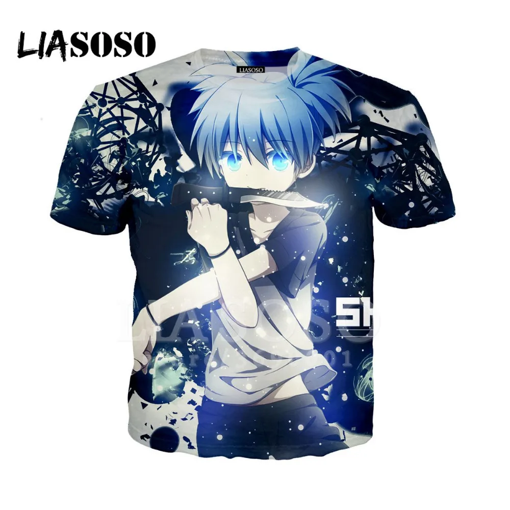 LIASOSO 3D принт унисекс с рисунком из Аниме убийство Shiota Nagisa Луффи летняя футболка