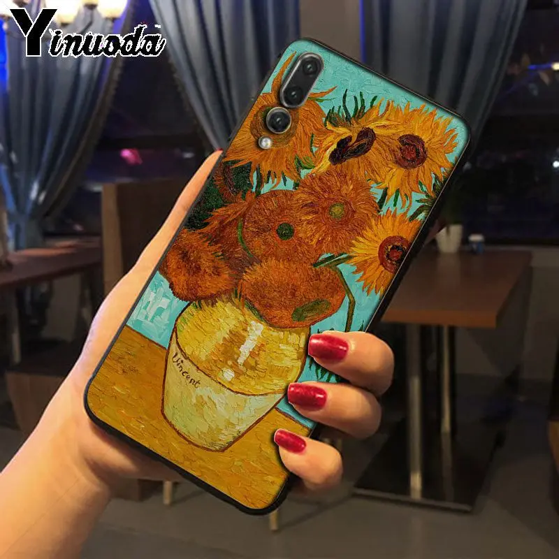 Yinuoda Ван Гог Картина маслом умный чехол черный мягкий для телефона huawei p20 pro p20lite