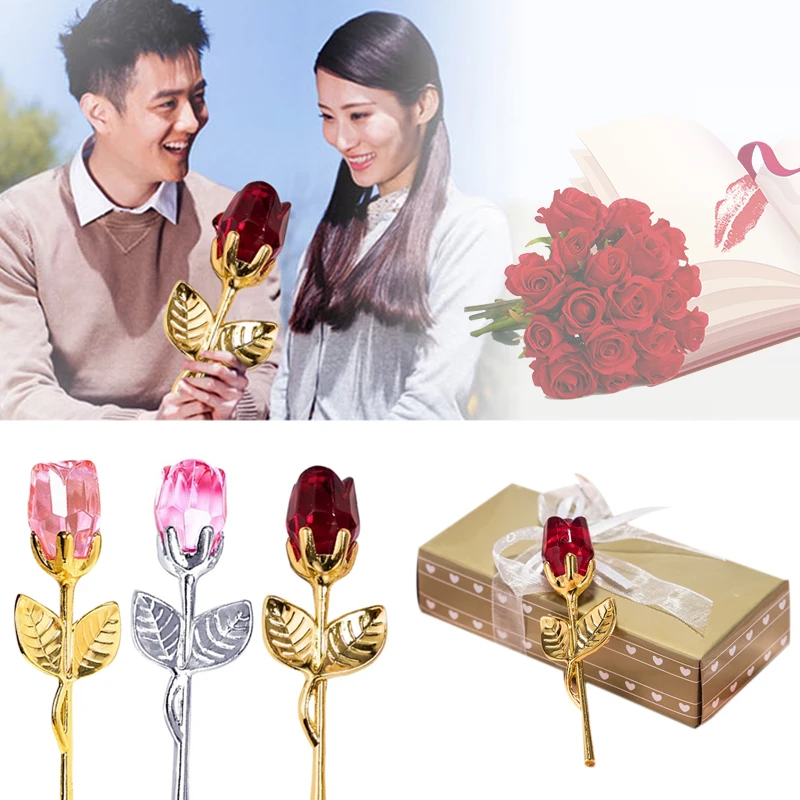 Artificial Crystal Rose Eternal Flower Romantic Beautiful Valentine Gift Props Simulated for Wedding Drop Shipping | Дом и сад