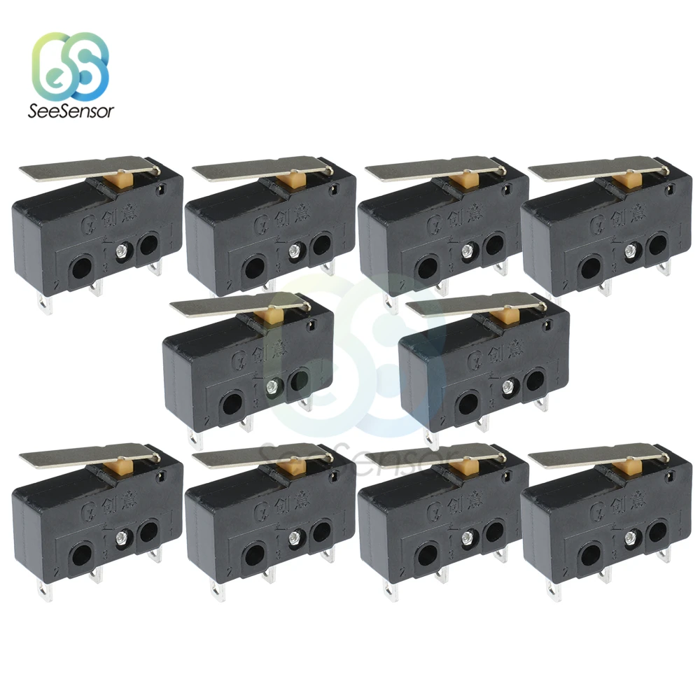 10 шт. концевой выключатель 3Pin N/O N/C 5A 250VAC KW11-3Z микропереключатель