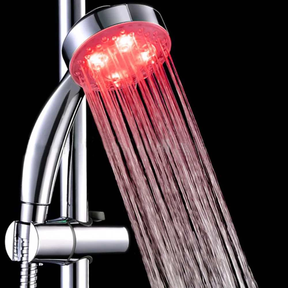 

4 Led ABS Romantic Automatic 7 Color Changing Shower Head Filter Luminous Light-up Anion SPA Bathroom Showerhead