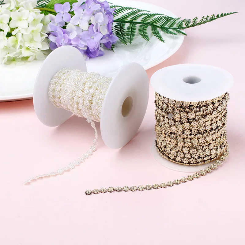 Перламутровые Стразы-цепочки из стразов для одежды Diy Стразы для шитья аксессуары Diy Стразы для одежды
