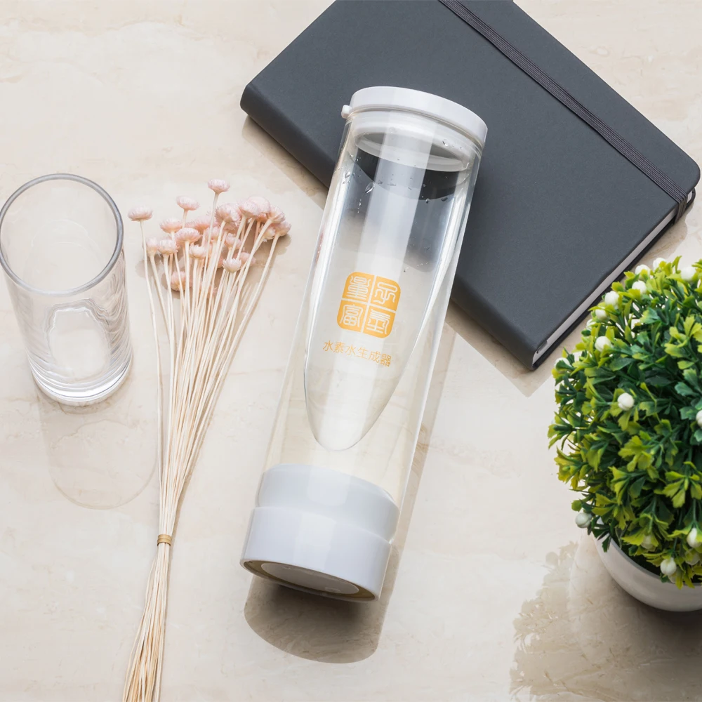 

IHOOOH Super Antioxidant Hydrogen-Rich Generator Alkaline H2 Water Bottle DuPont SPE Electrolysis Ionizer Rechargeable Glass Cup