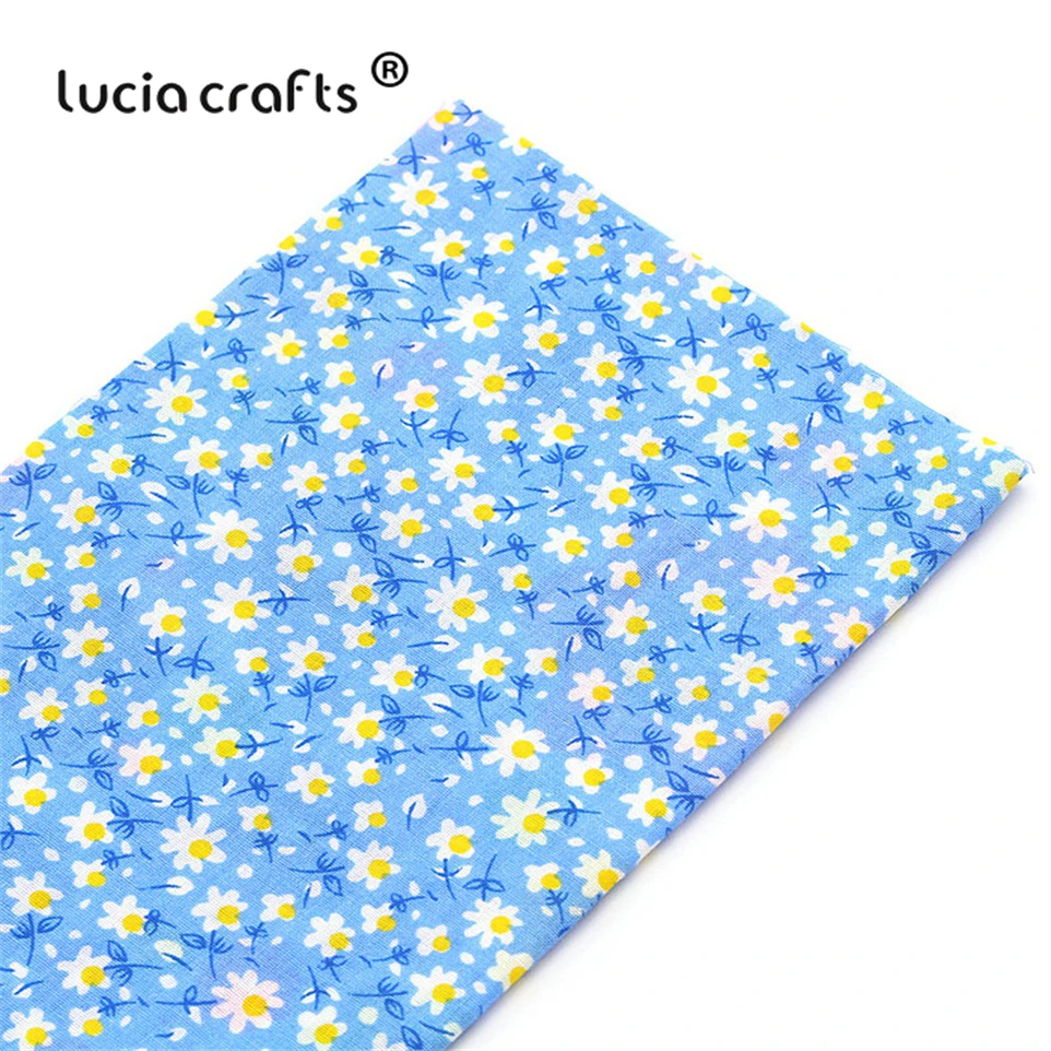 Lucia crafts, 7 шт./лот, 25*25 см, хлопковая ткань с принтом для рукоделия, куклы, ручная работа, шитье, Лоскутная Ткань, текстиль, ткань H0913