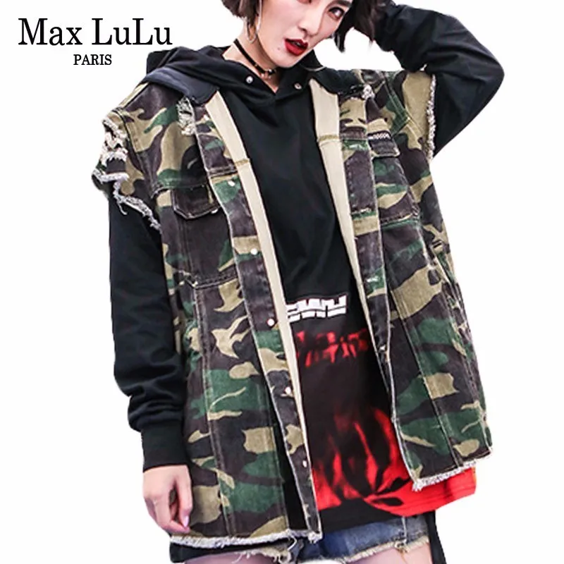 Max LuLu/осень 2018 г. Модные корейские уличные куртки с капюшоном для девочек в стиле