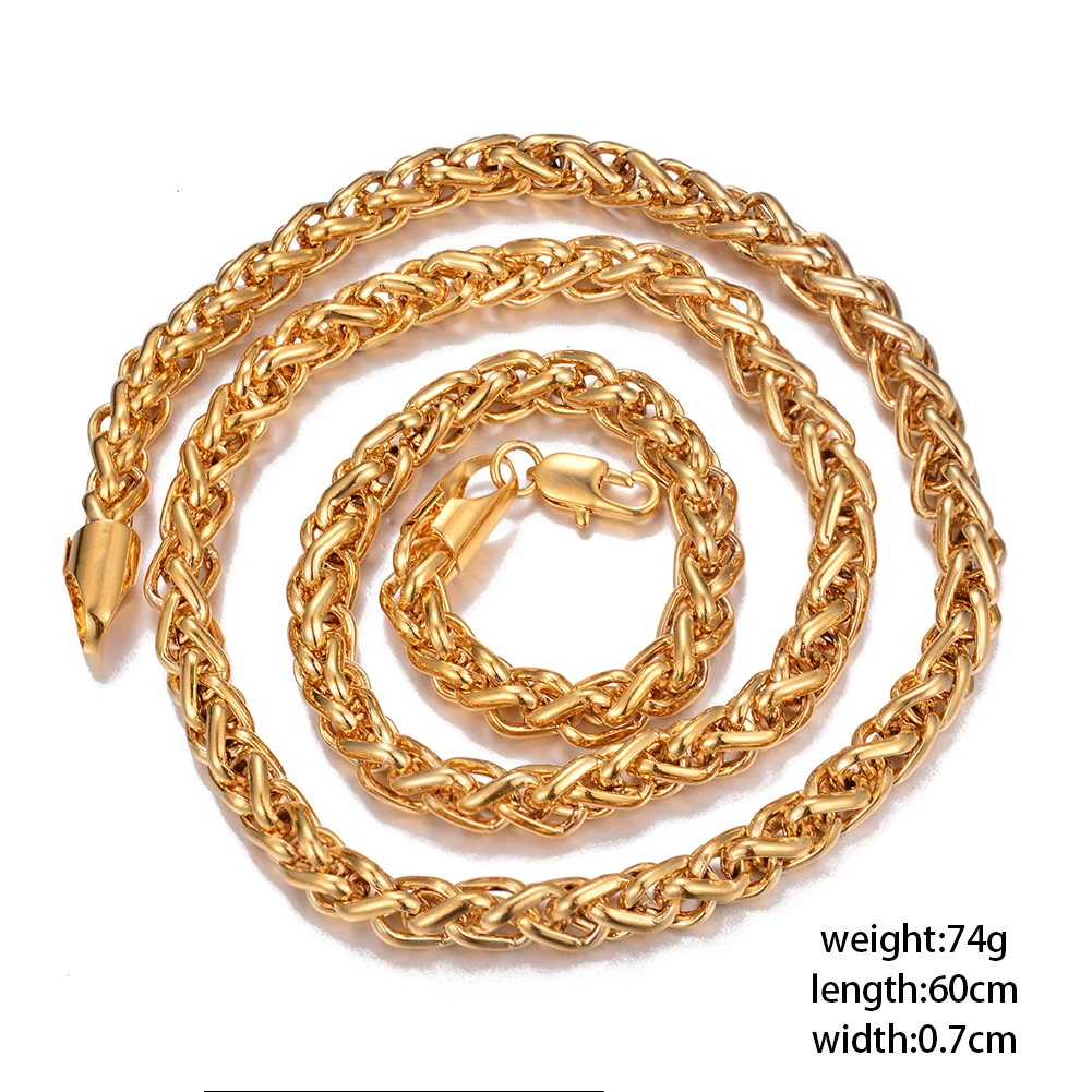 WANDO Этническая цепочка для мужчин подарки вечеринок ювелирное ожерелье золотого