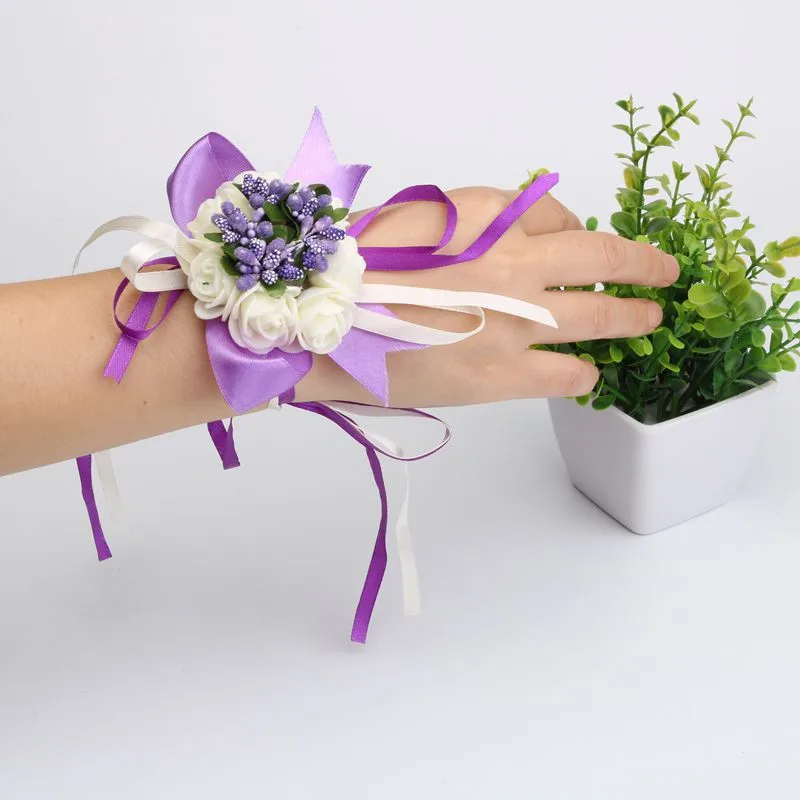 Новинка 2017 года Свадебные запястья рук цветы невесты Вечерние букет роз пены