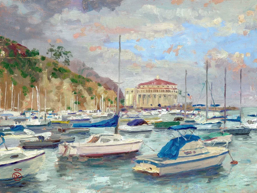 Картина с принтом Thomas Kinkade декор для кухни Каталина Марина черно-красные