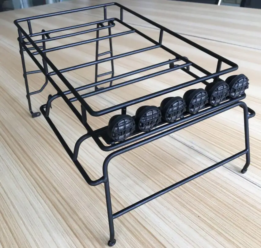 RC Рок Гусеничный металлический багажник на крышу с светильник для Laander Rover Defender D90