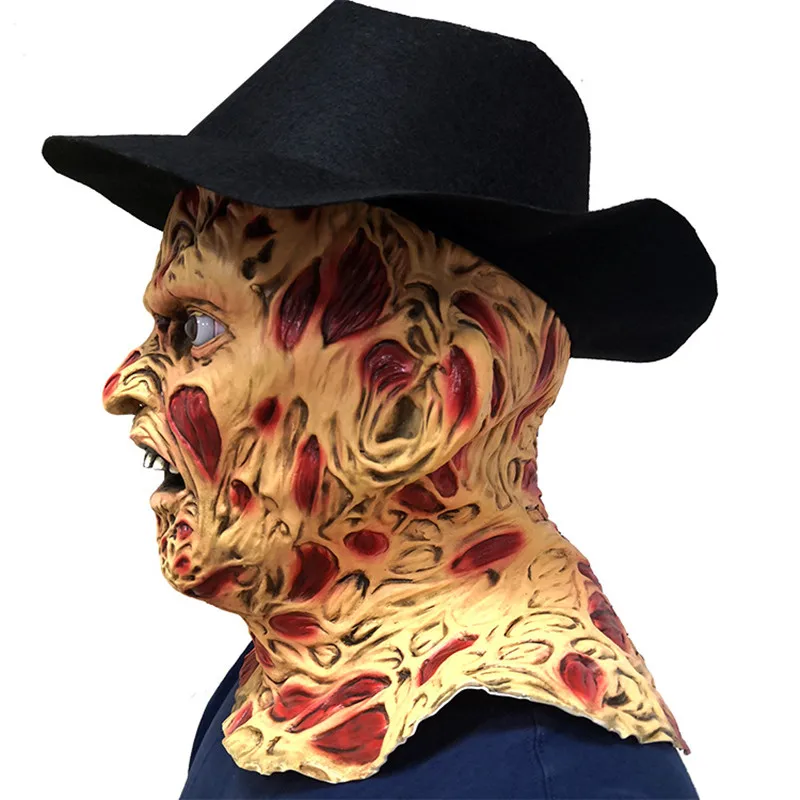 Латексная Маска Freddy Krueger страшный костюм для взрослых на Хэллоуин тема зомби