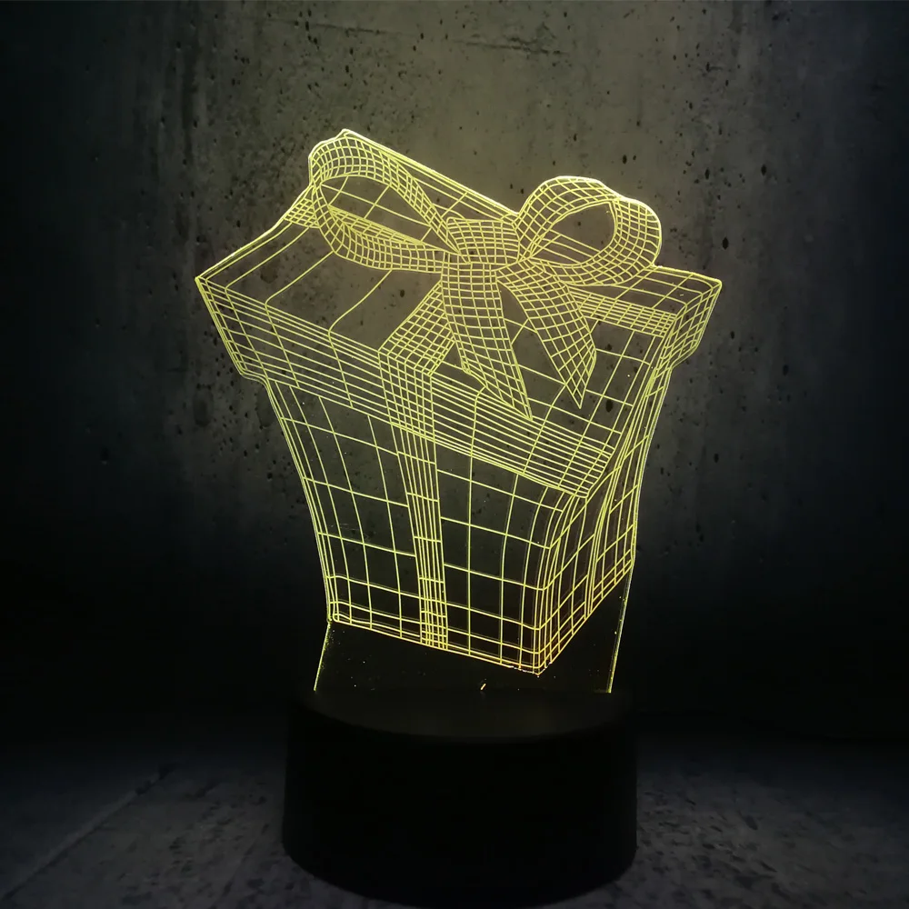 Прямая поставка Новый рождественский бокс 3D USB Люминесцентная светодиодная