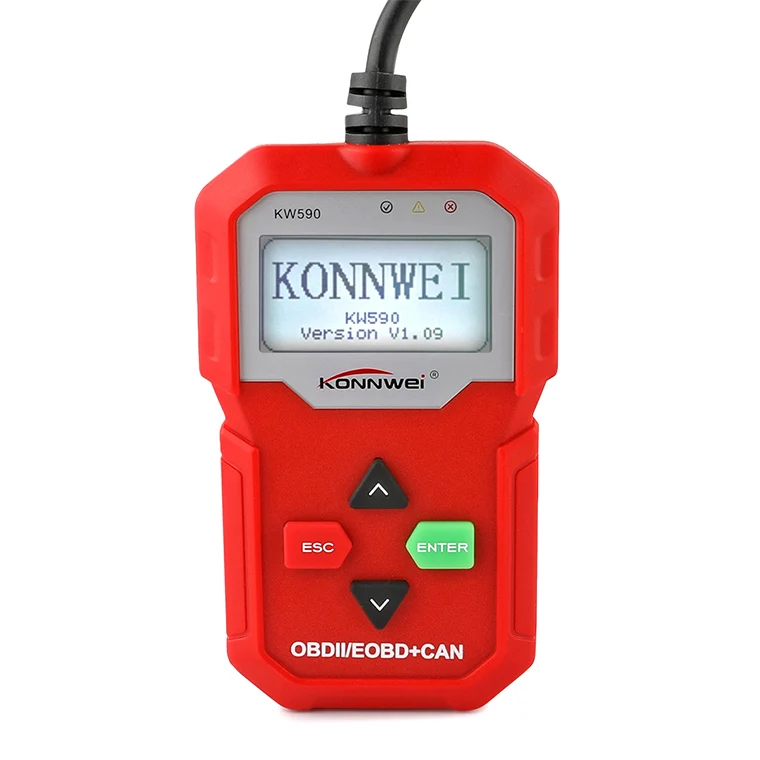 Red color KW590 OBD2 авто код ридер автомобильный диагностический сканер универсальный сканирующий инструмент автомобильных Автомобильный сканер для диагностики инструмент 2 цвета - Цвет: Red color