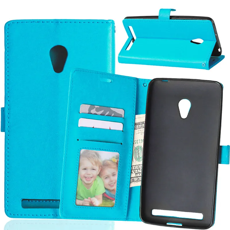 Кожаный чехол кошелек с откидной крышкой и подставкой для Asus zenfone 6 back Crazy Horse