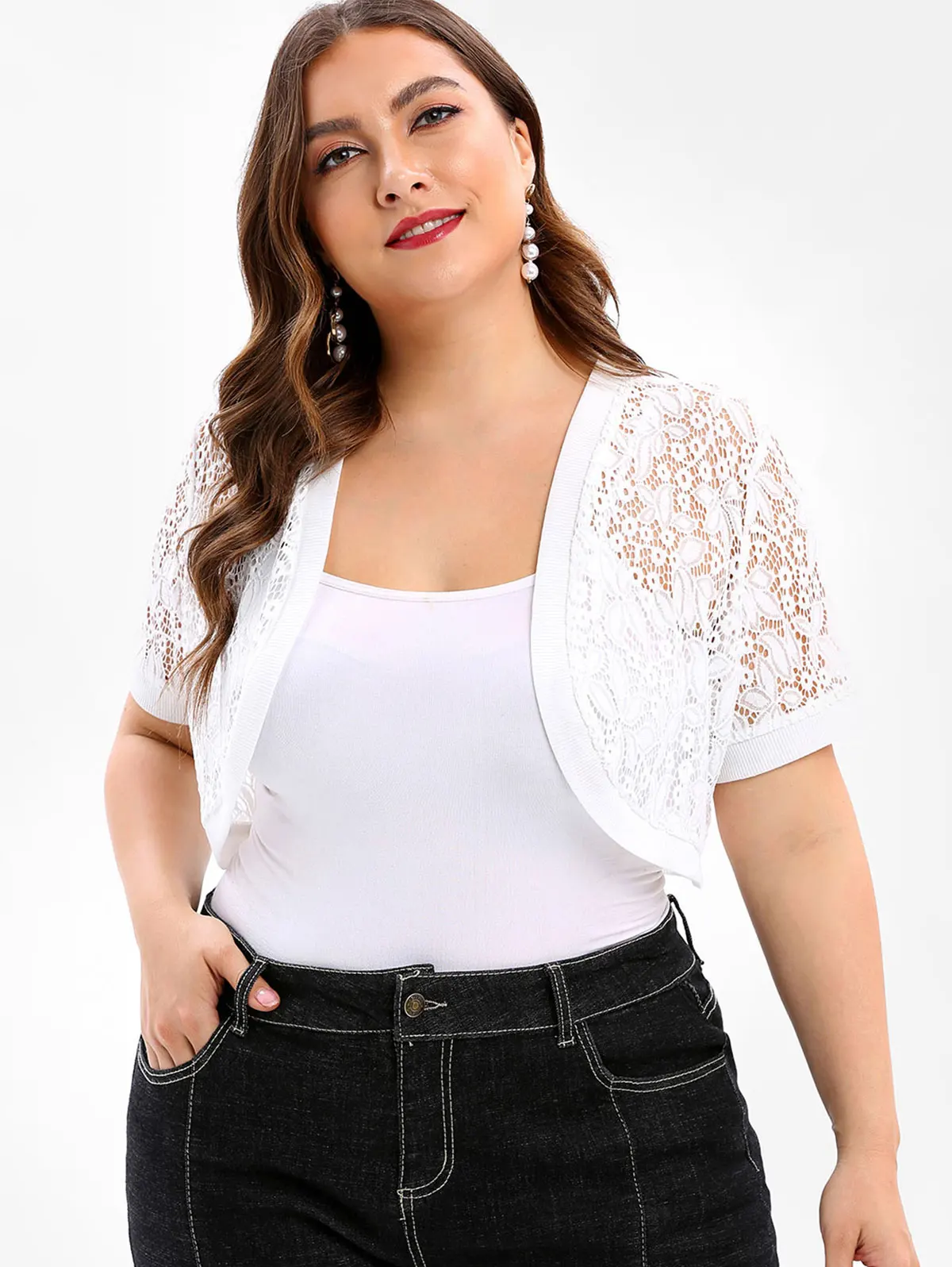 УКОРОЧЕННЫЙ ТОП Rosegal с открытой передней кружевной вставкой летние винтажные