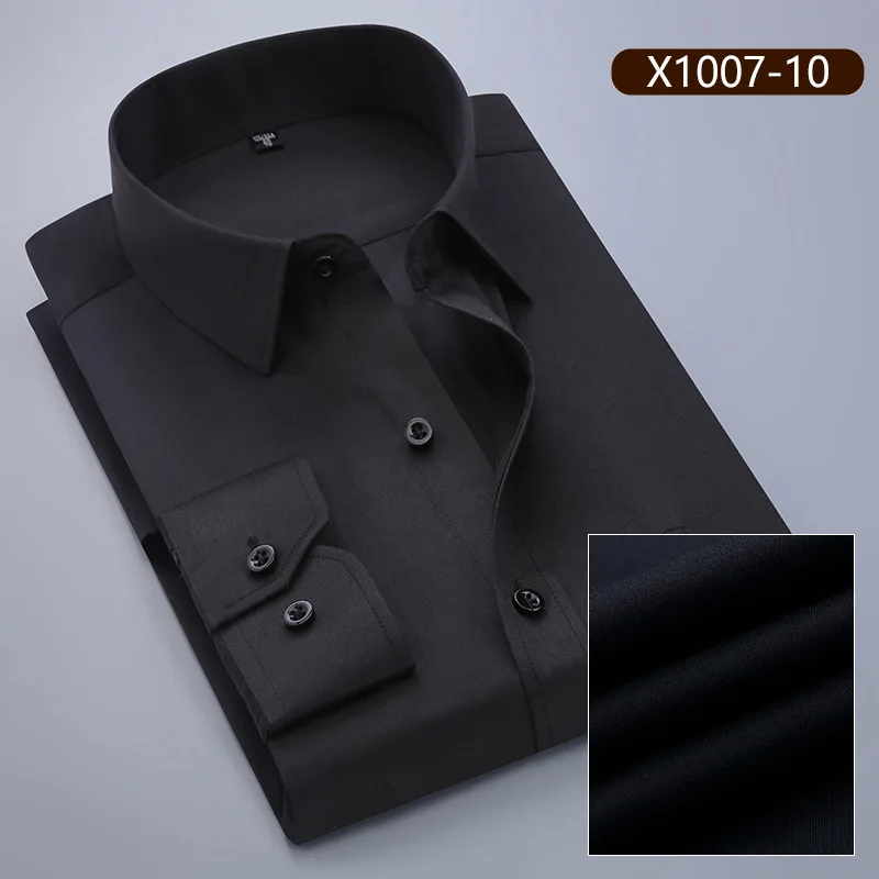 X1007-10 10XL рубашки мужские с длинным рукавом Повседневная Весенняя хлопковая деловая мужская рубашка мужская железная очень большого размера плюс 6XL 7XL 8XL 9XL - Цвет: X1007-10