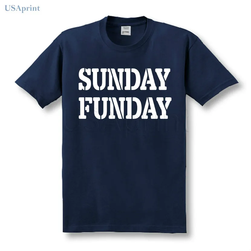 USAprint Новая мода Для мужчин Sunday Funday футболка с буквенным принтом Slim fit летняя 100