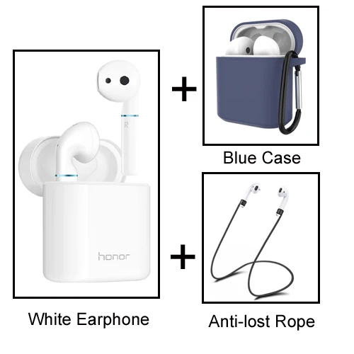 White add case rope Huawei Honor Flypods беспроводные наушники huawei Bluetooth гарнитура Hi-Fi управление беспроводным зарядным устройством водонепроницаемый IP54 - Цвет: White add case rope