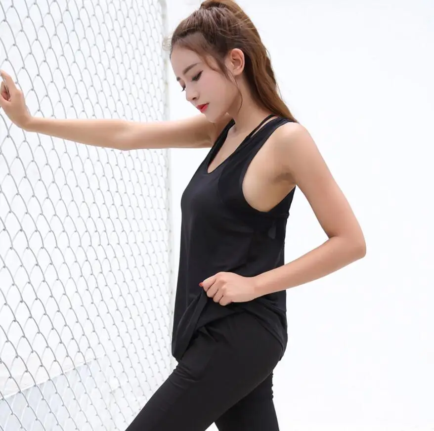 Женский сетчатый спортивный жилет свободная блузка без рукавов футболка для