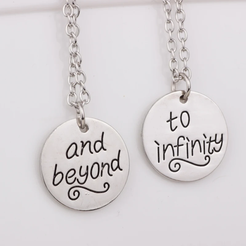 

N227 To infinity and beyond round pendant Necklace Inspirational Necklace Chain Alloy Pendant Gifts Jewelry