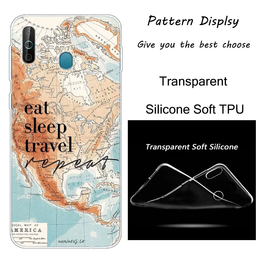 013 World Map Just Go Silicone Phone Case For Samsung Galaxy A80 A70 A60 A50 A40 A40S A30 A20E A2CORE M40 Note 10 Plus 9 8 5 Fashion - Цвет: 013