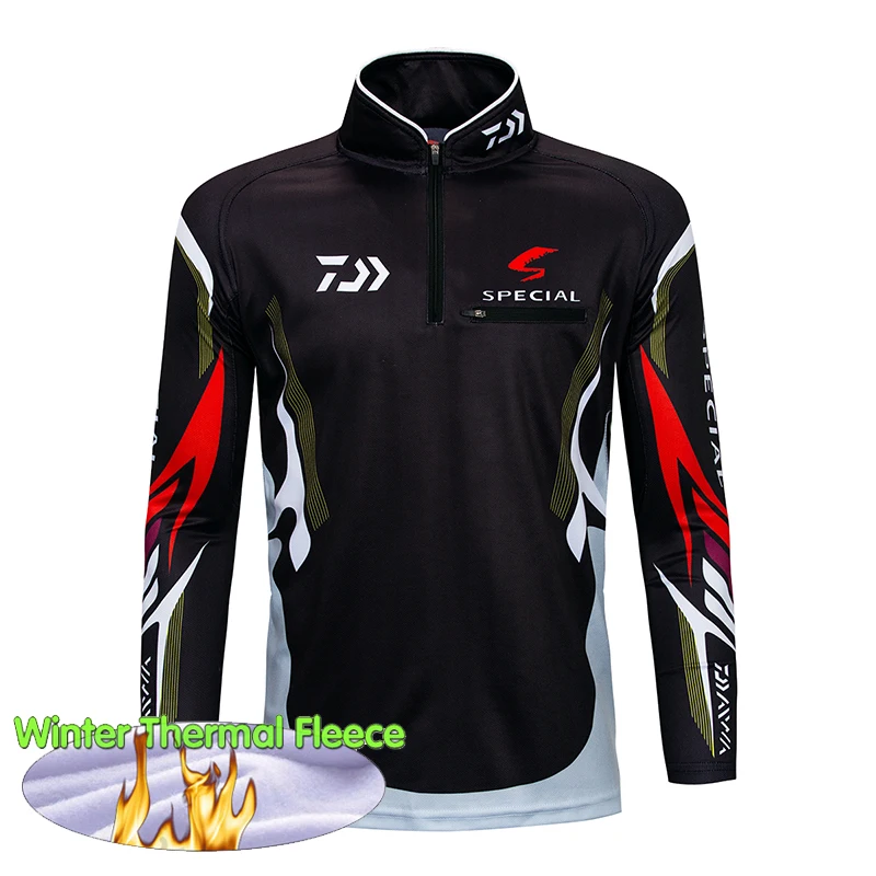 Зимняя Теплая Флисовая одежда для рыбалки Daiwa рыболовная кофта Pro с длинным