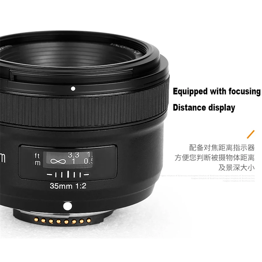 YONGNUO YN 35 мм F2 объектив для камеры Nikon Canon EOS yn35мм объективы AF MF широкоугольный 600D 60D