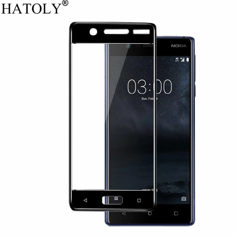 

2PCS Tempered Glass For Nokia 5 Screen Protector for Nokia 5 Full Cover for Nokia 5 TA-1008 TA-1030 3D Curved Edge Film HATOLY