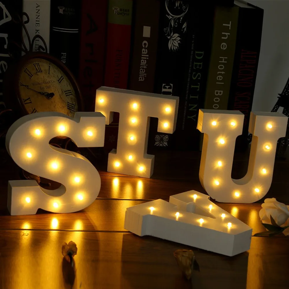 ICOCO новая деревянная 26 букв светодиодная ночнушка для фестиваля лампа вечеринки
