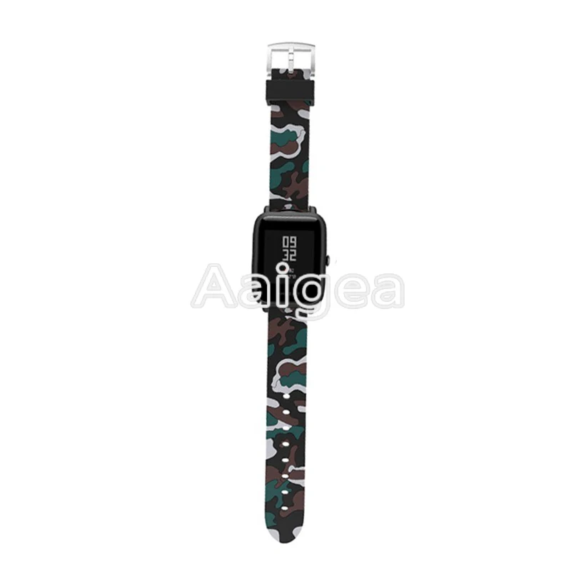 A Камуфляжный силиконовый ремешок для Huami Amazfit Bip BIT PACE Lite, Молодежные умные часы, модные сменные браслеты на запястье для amazfit bip - Цвет ремешка: A