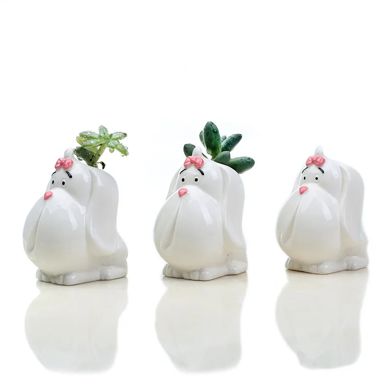 Succulent Plant Pot Cute Animal Flower Planter Cartoon Flowerpot Create Design Lovely Home Garden Bonsai Pots | Дом и сад