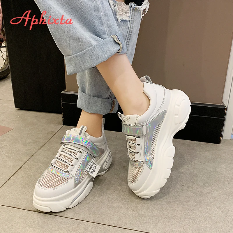 Кроссовки Aphixta женские сетчатые ультралегкие туфли на платформе толстой подошве