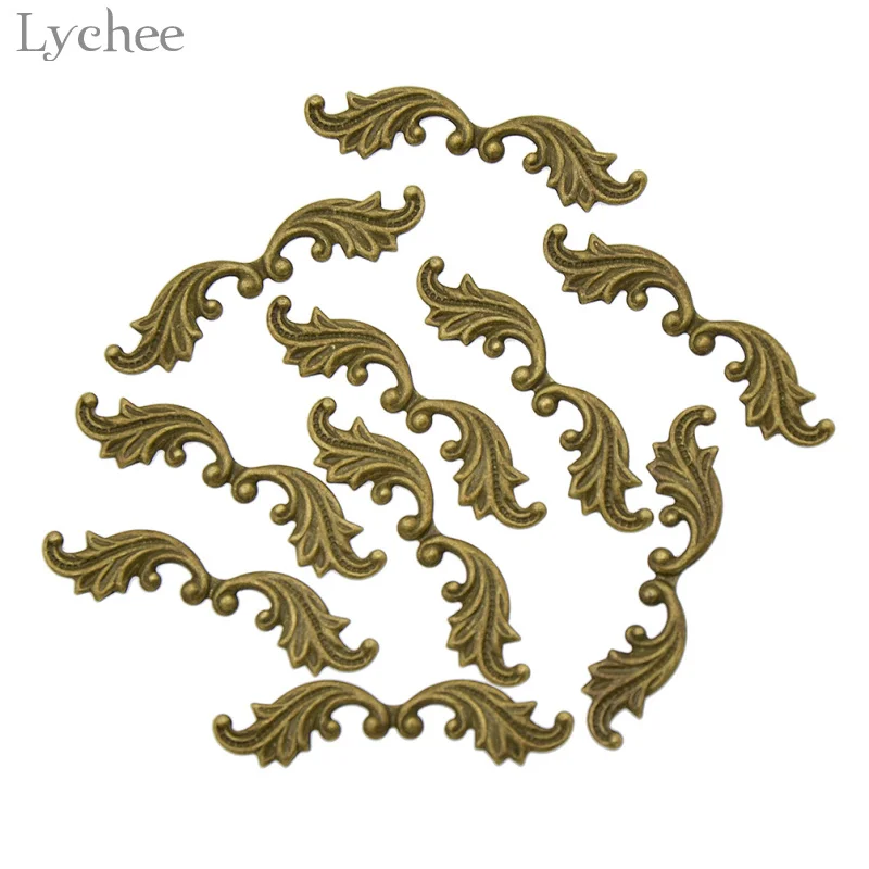 Lychee Life 20 шт латунные украшения в форме листьев самодельные для дома ручной