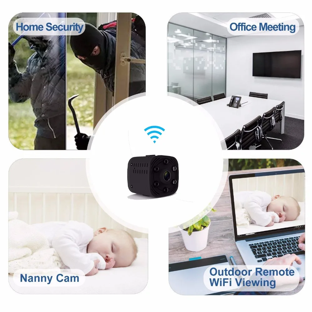 Мини камера видеонаблюдения беспроводная с поддержкой Wi Fi 1080P|Компактные
