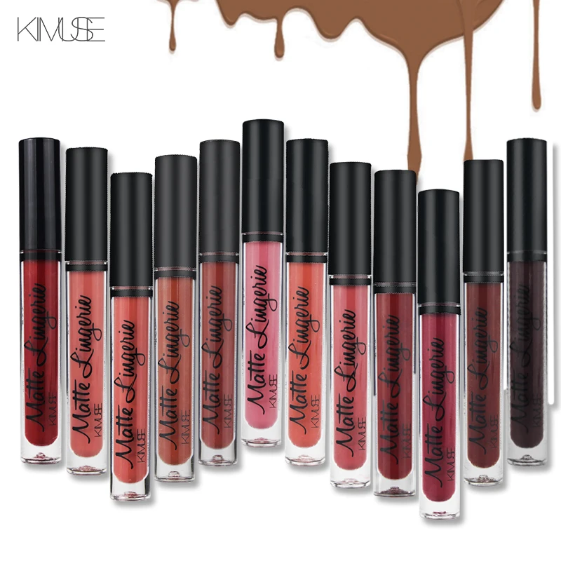 Блеск для губ водостойкая жидкая губная помада матовый блеск красный бархатный