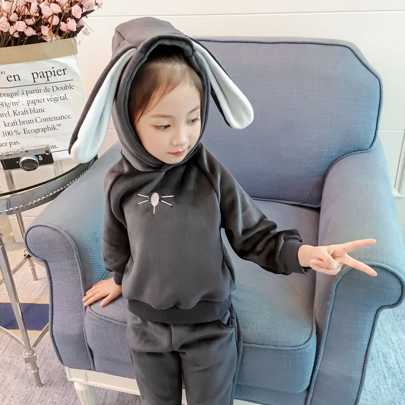 

Children Cartoon Cute Suits Brand New Baby Girl Gold Velvet Casual Sets Thanksgiving Outfits Baby Girl Christmas Outfit 2-7Y