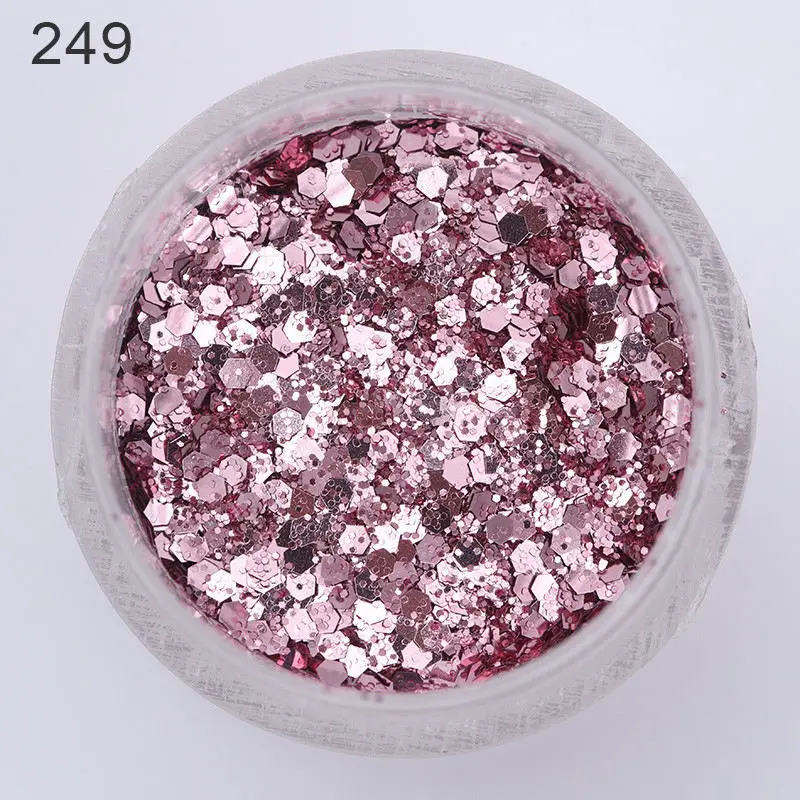 249 BORN PRETTY 1 г/кор. Блестки для ногтей смешанные цвета неровные хлопья сверкающие пайетки 3D дизайн украшения для ногтей - Цвет: 249