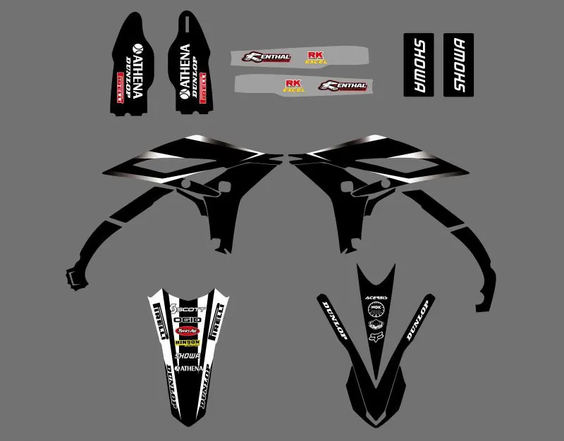 0131 черно белые новые стильные командные графические наклейки для Yamaha YZ250F YZF250 2010