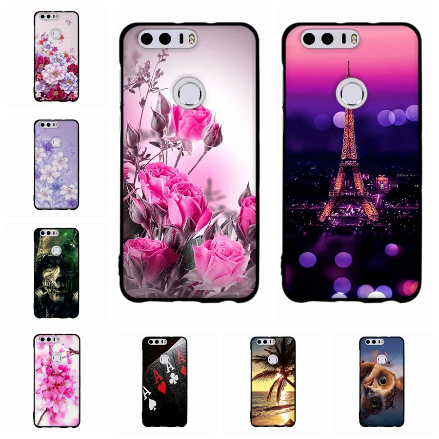 Модный мягкий чехол из ТПУ для Huawei Honor 8 силиконовый накладка с объемным рельефным