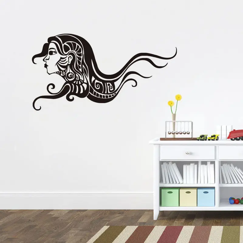 Для девочек Красота салон Наклейка на стену Племенной тема Парикмахерская