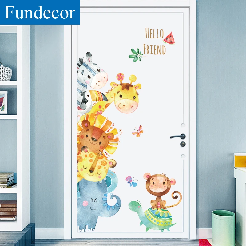 [Fundecoration] наклейки на стену с акварельными животными для детских комнат детские