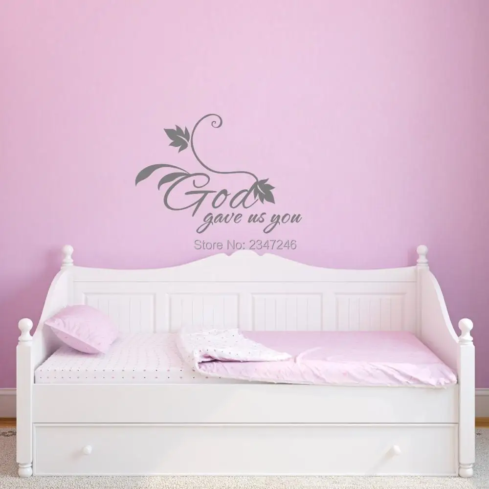 

God Gave Us You Quotes Wall Sticker Vinyl Art Mural Decal for Baby Room Decor