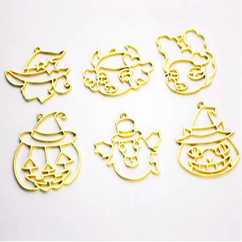 5 шт./лот оправа в виде тыквы ведьмы призрака хрустальной руды металлическая