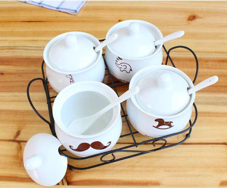 Мультяшная сахарница Doraemon в корейском цветочном стиле домашняя кухня набор 4 1