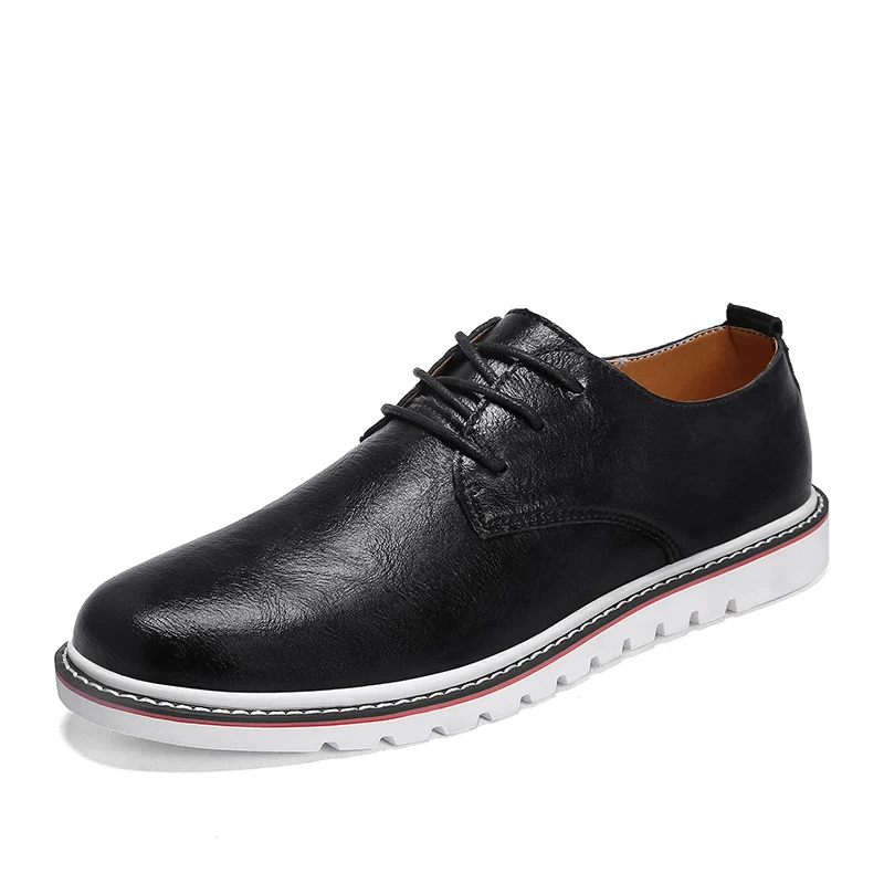 Youth Trending Business Formal Man Shoes Spring Autumn Lace Up Round Toe Solid Color Mens Luxury Party Footwear Men | Обувь