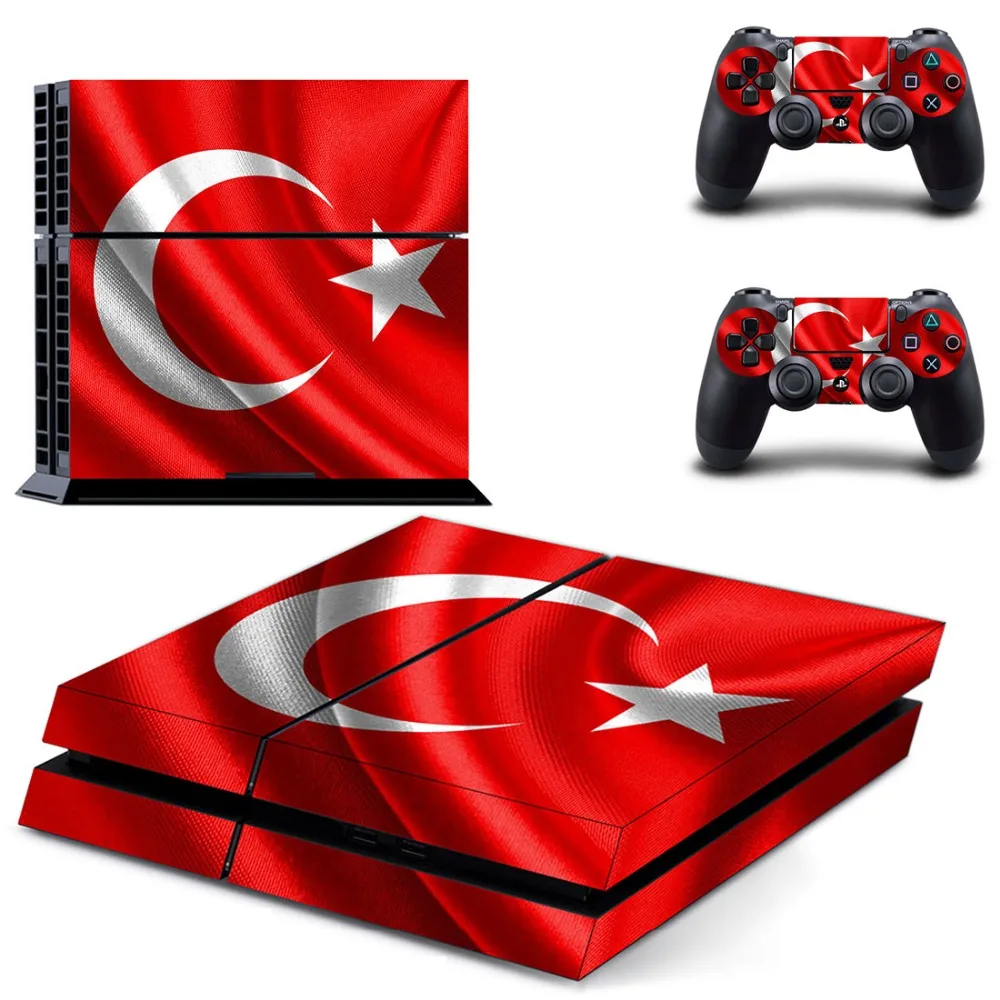 Наклейка на консоль Sony PlayStation 4 и 2 контроллера PS4 | Электроника